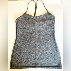 VGUC Lululemon women’s black and white power Y top.